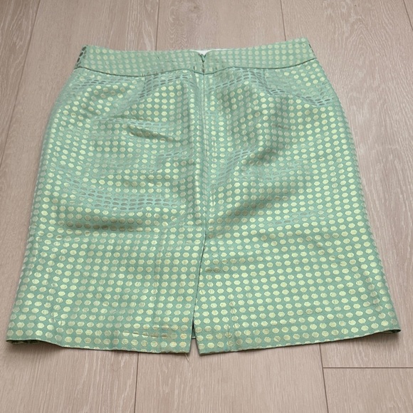 J. Crew Mint Green Polka Dot Pattern Pencil Skirt - Picture 6 of 6